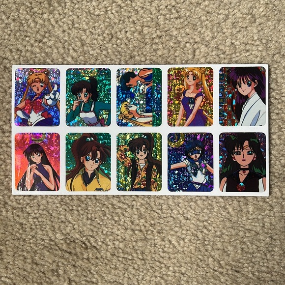 Set of Three (3) Sheets of Vintage 1990s Prismatic Sailor Moon Stickers - Picture 3 of 8